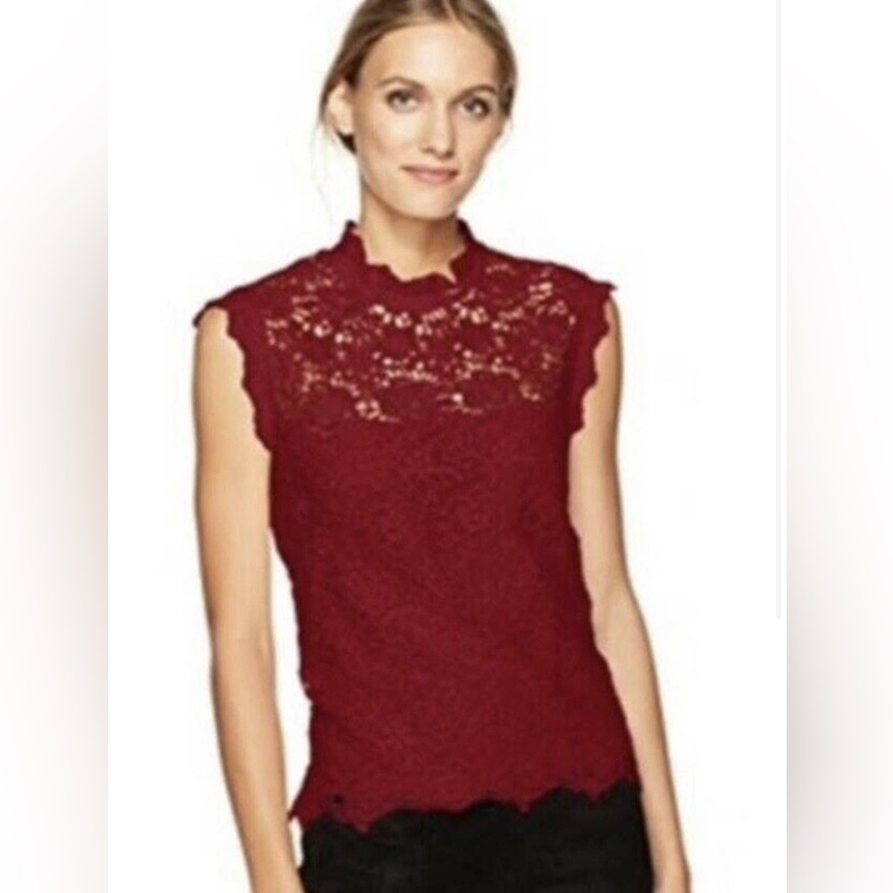 Nanette Lepore Sleeveless Embroidered Lace Top Size xs